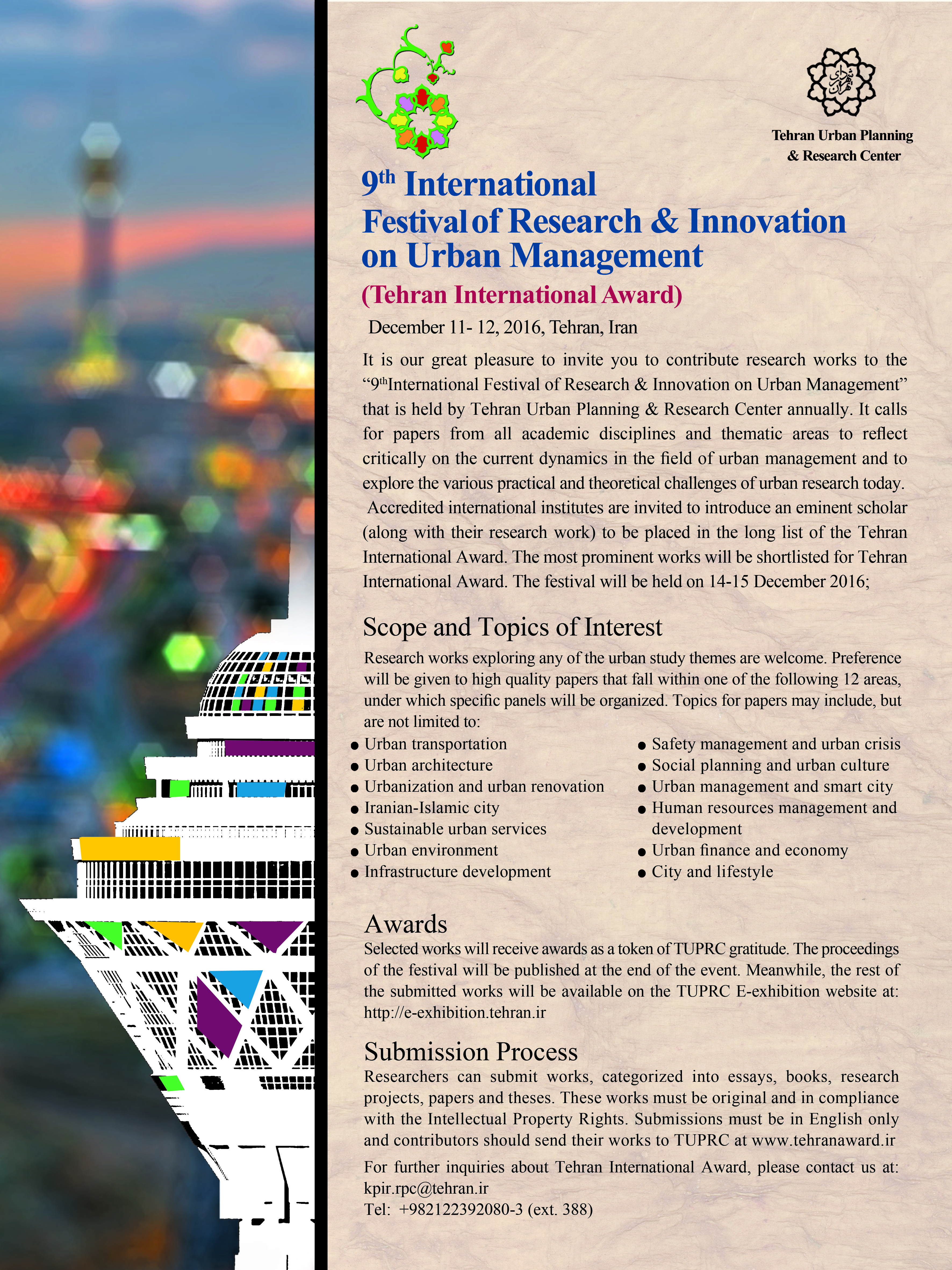 9th International Festival of Research and Innovation of Urban Management
