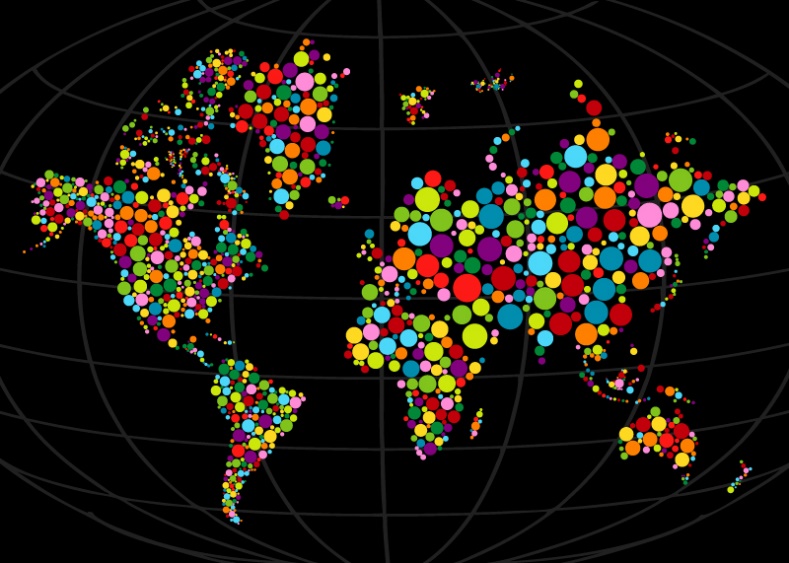world map dots